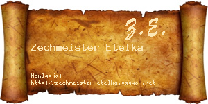 Zechmeister Etelka névjegykártya